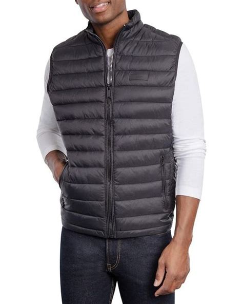 michael kors grey vest mens|Michael Kors quilted puffer vest.